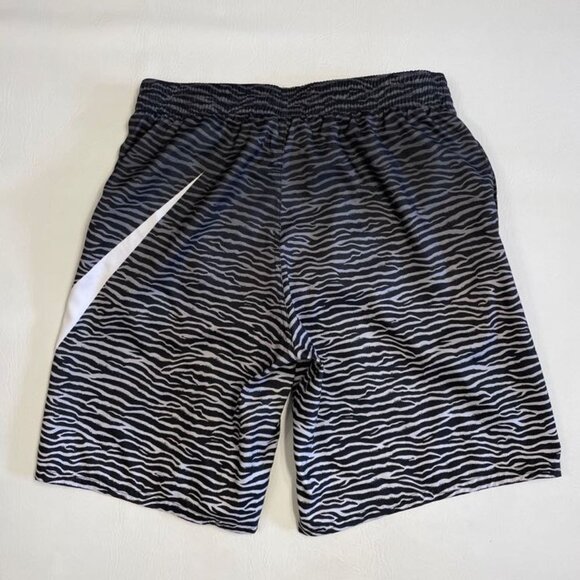 Nike Swim Shorts Men's Large Swoosh 9" Black Volley Tiger Built-in Mesh Brief - Picture 2 of 14